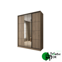 Шафа-купе VIP-master 3-дверна з дзеркалом 180 см Дуб крафт сірий, профіль loft