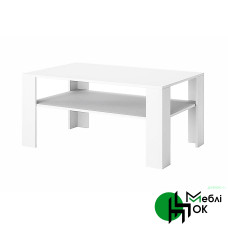 Стіл журнальний MiroMark Асті 110x70 см з полицею, білий